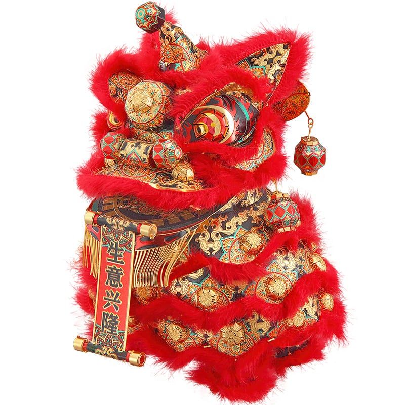  Mô Hình Kim Loại 3D Lắp Ráp Piececool Con Lân (Red Dancing Lion) P142-GKR - MP830 