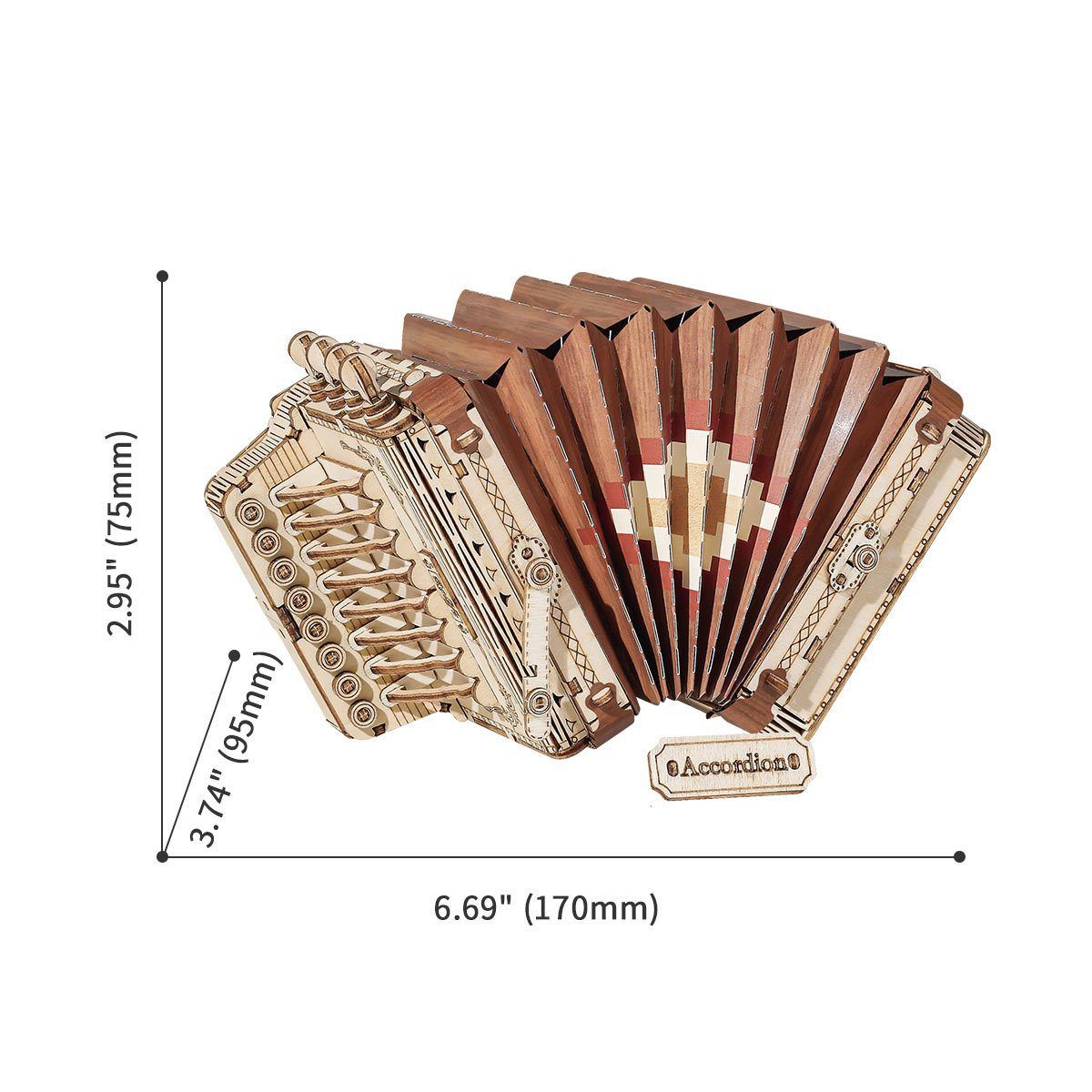  Mô Hình Gỗ 3D Lắp Ráp ROBOTIME Rolife Đàn Phong Cầm (Accordion) TG410 – WP219 