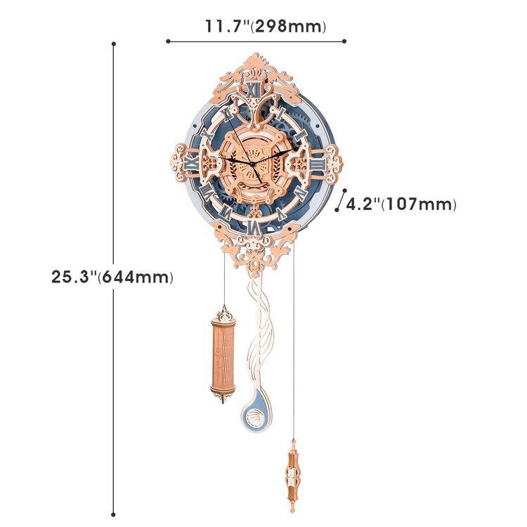  Mô Hình Gỗ 3D Lắp Ráp ROBOTIME ROKR Đồng Hồ Treo Tường Tình Yêu (Romantic Note Wall Clock) LC701 – WP242 