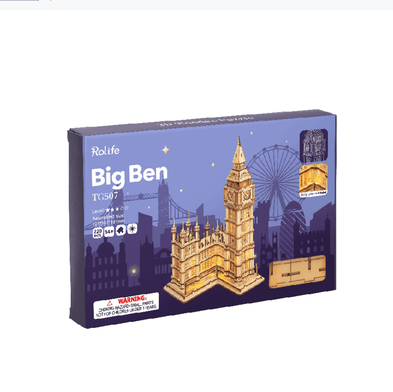  Mô Hình Gỗ 3D Lắp Ráp ROBOTIME Rolife Tháp Đồng Hồ Big Ben (Big Ben Tower) TG507 – WP228 