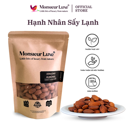  Luxe - Hạnh nhân sấy lạnh (Cold Dried Almond) - Giàu chất béo tốt Hỗ trợ giảm cân Chống Oxi hóa Chuẩn KETO 