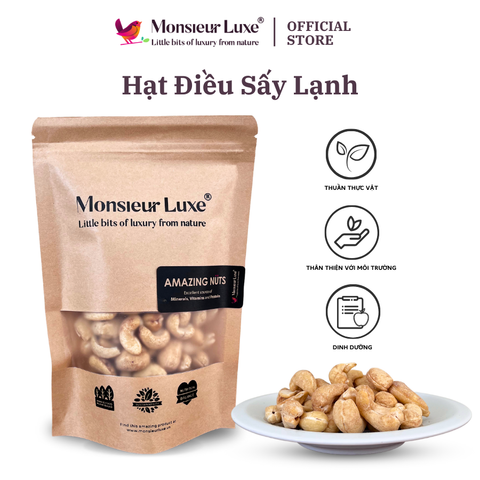  Luxe - Hạt Điều sấy lạnh (Cold Dried Cashew)- Giàu Omega-3 Tốt cho Gymmer Hỗ trợ Giảm cân Chuẩn KETO 