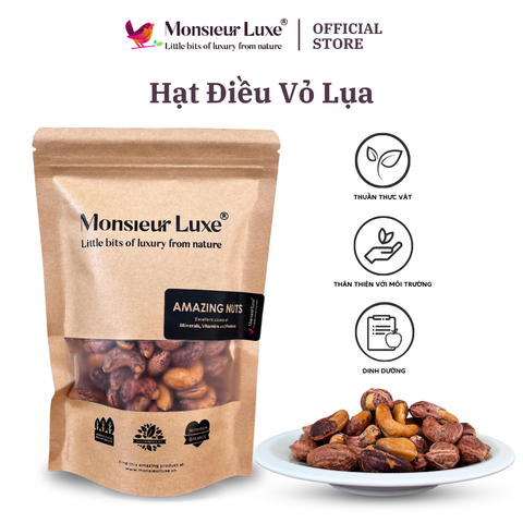  Luxe - Hạt Điều vỏ lụa (Silk Cashew)- Giàu Protein Kiểm soát Đường huyết Phòng ngừa Ung thư Chuẩn KETO 