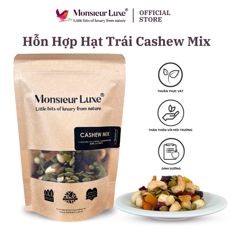  Hỗn hợp Hạt trái Đảo hạt điều Luxe (Cashew Island TrailMix) 250g/500g - Ăn vặt Healthy với Hạt Sấy Lạnh & Trái cây khô 