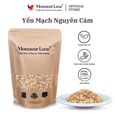  Luxe - Yến mạch nguyên cán (Rolled oat)- Giàu chất xơ, Tốt cho Yogi, Chống Oxi hóa, Gluten Free 