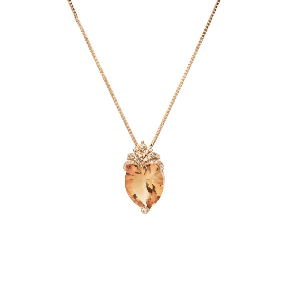 Mặt Dây Vàng K14YG đính Citrine Calista DPD700001