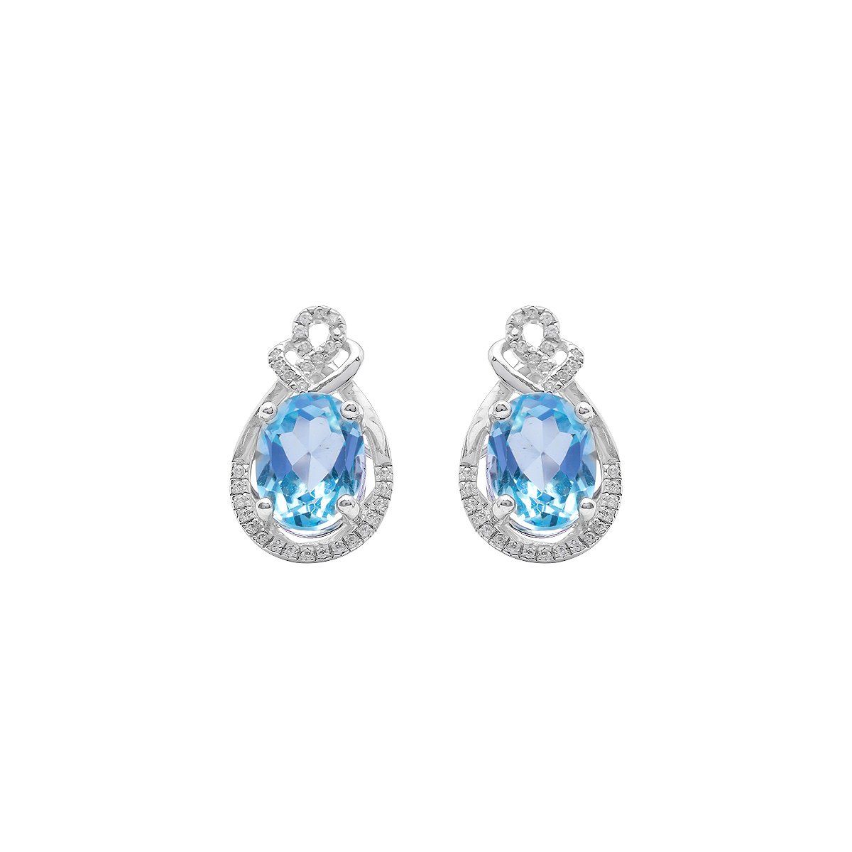 Bông Tai Vàng K14WG đính Topaz Calista EPE60009