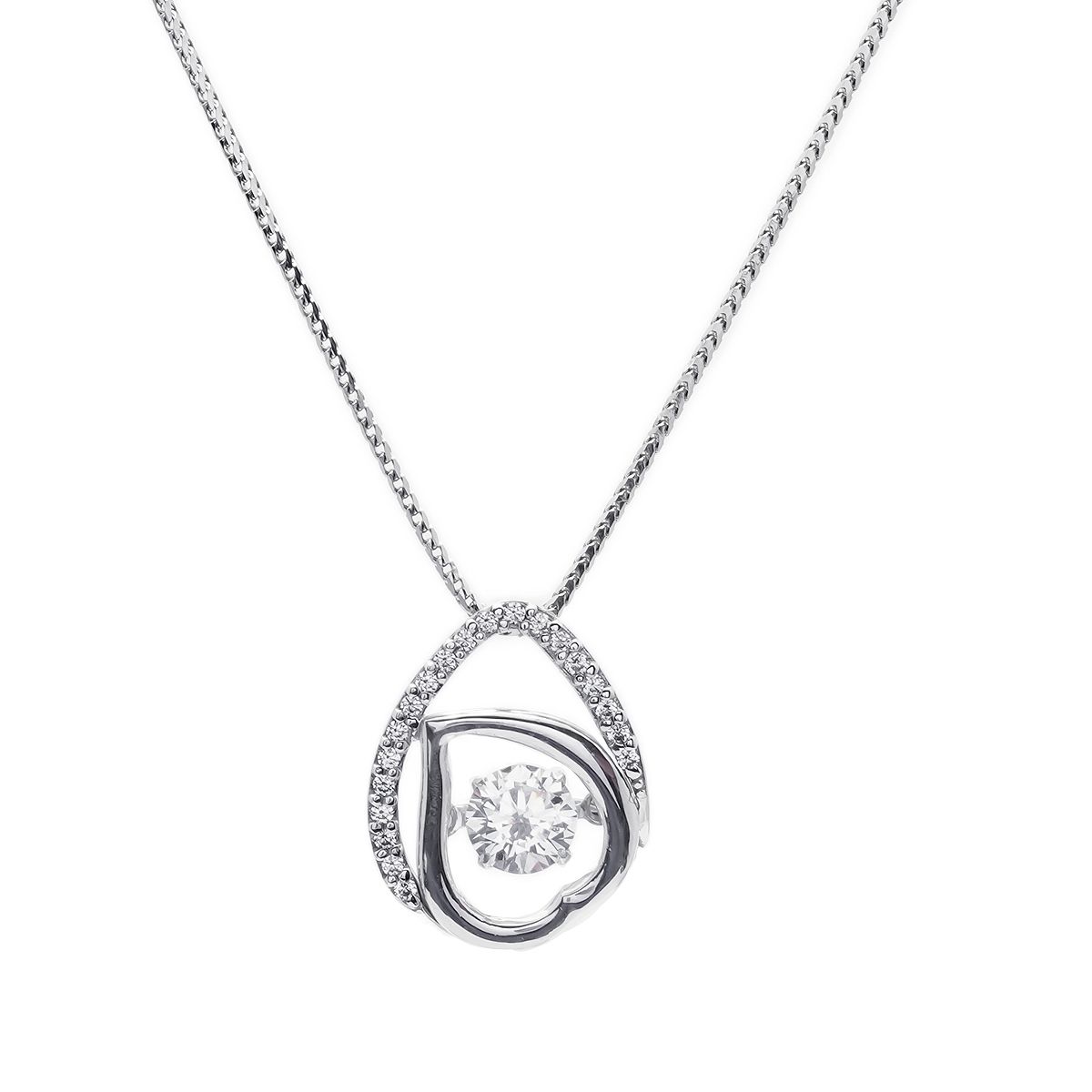 Mặt Dây Dancing Stone Vàng K14WG đính CZ Calista IEPD03109