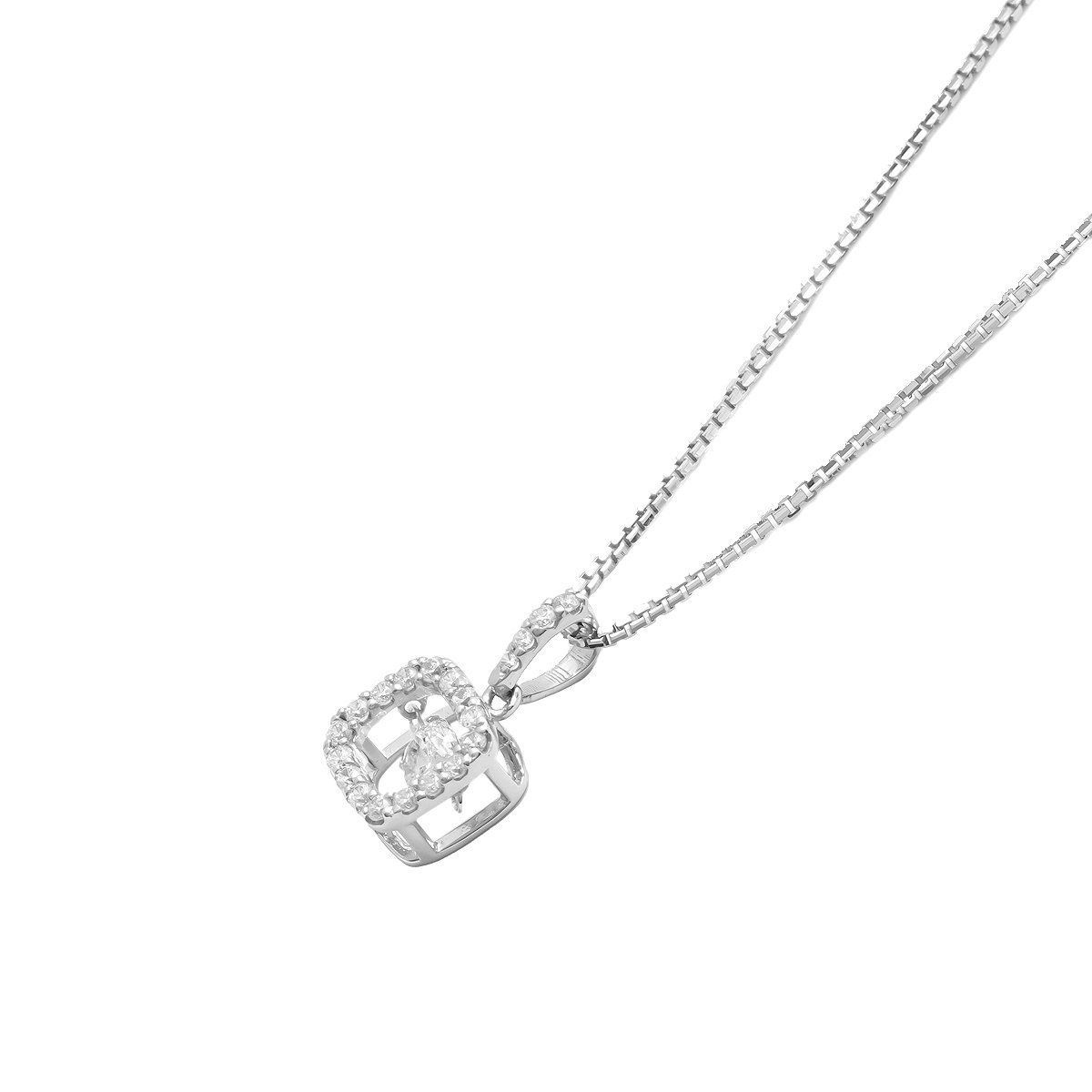 Mặt Dây Dancing Stone Vàng K10WG đính CZ Calista 10WCZCZM60069