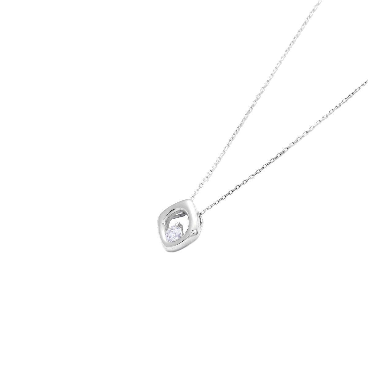 Dây Liền Mặt Vàng K14WG đính Kim cương Calista AEDLM05558
