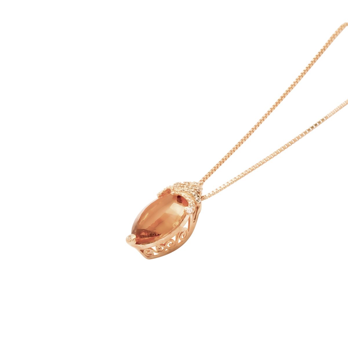 Mặt Dây Vàng K14YG đính Citrine Calista DPD700001