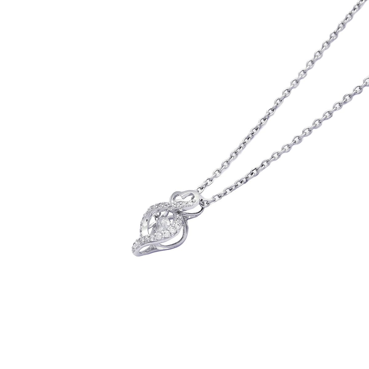 Mặt Dây Dancing Stone Vàng K14WG đính CZ Calista EPD80009