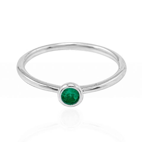 Nhẫn Vàng K10WG đính Emerald Calista ABRG60004