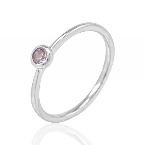 Nhẫn Vàng K10WG đính Rose Quartz Calista ABRG60010