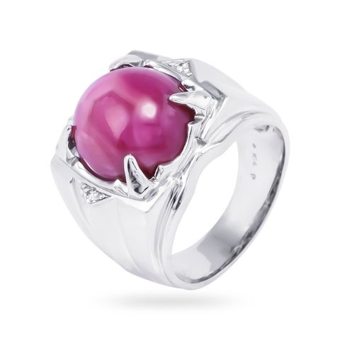 Nhẫn Vàng K14WG đính Ruby Calista AERG70079