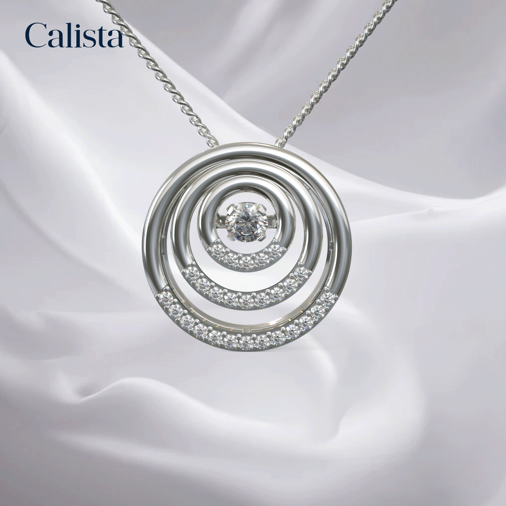 Mặt Dây Dancing Stone Vàng K14 đính CZ Calista DS01010