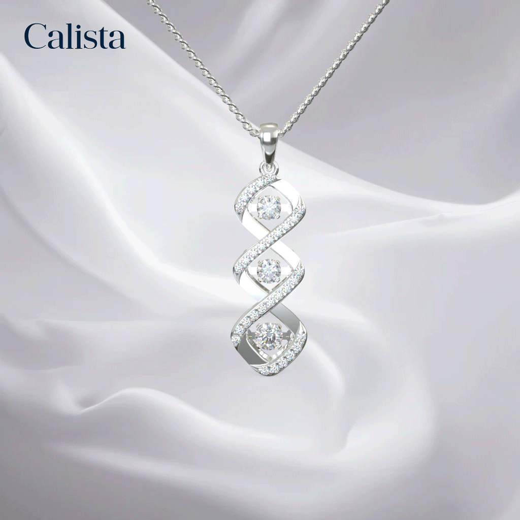 Mặt Dây Dancing Stone Vàng K14 đính CZ Calista DS01016