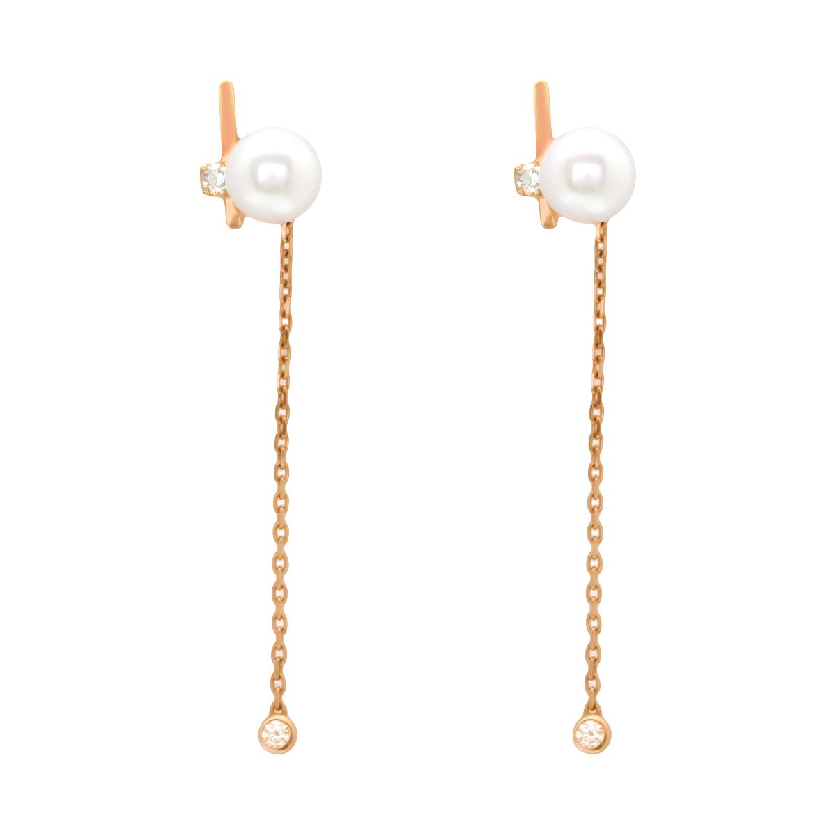Bông Tai Vàng K14PG đính Ngọc trai Freshwater Calista LFPE01655