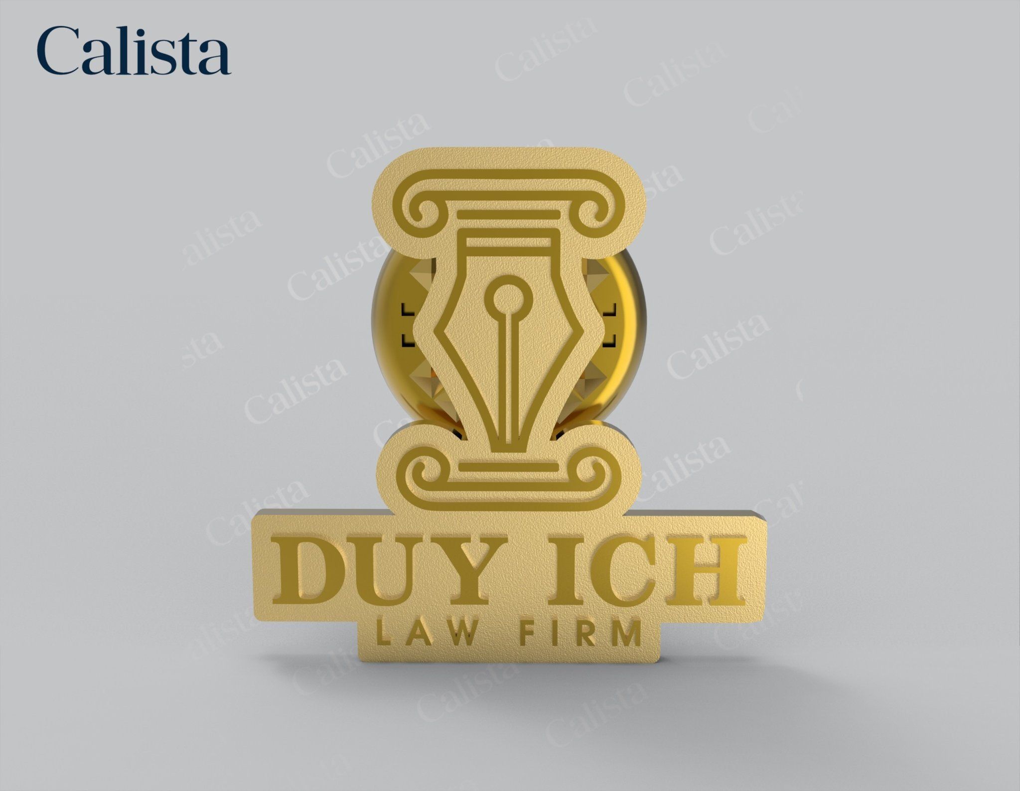 Pin/Huy hiệu cài áo mạ vàng logo doanh nghiệp Duy Ích