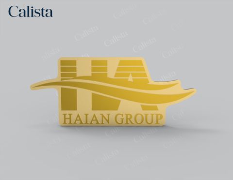 Pin/Huy hiệu cài áo mạ vàng logo doanh nghiệp Hải An Group
