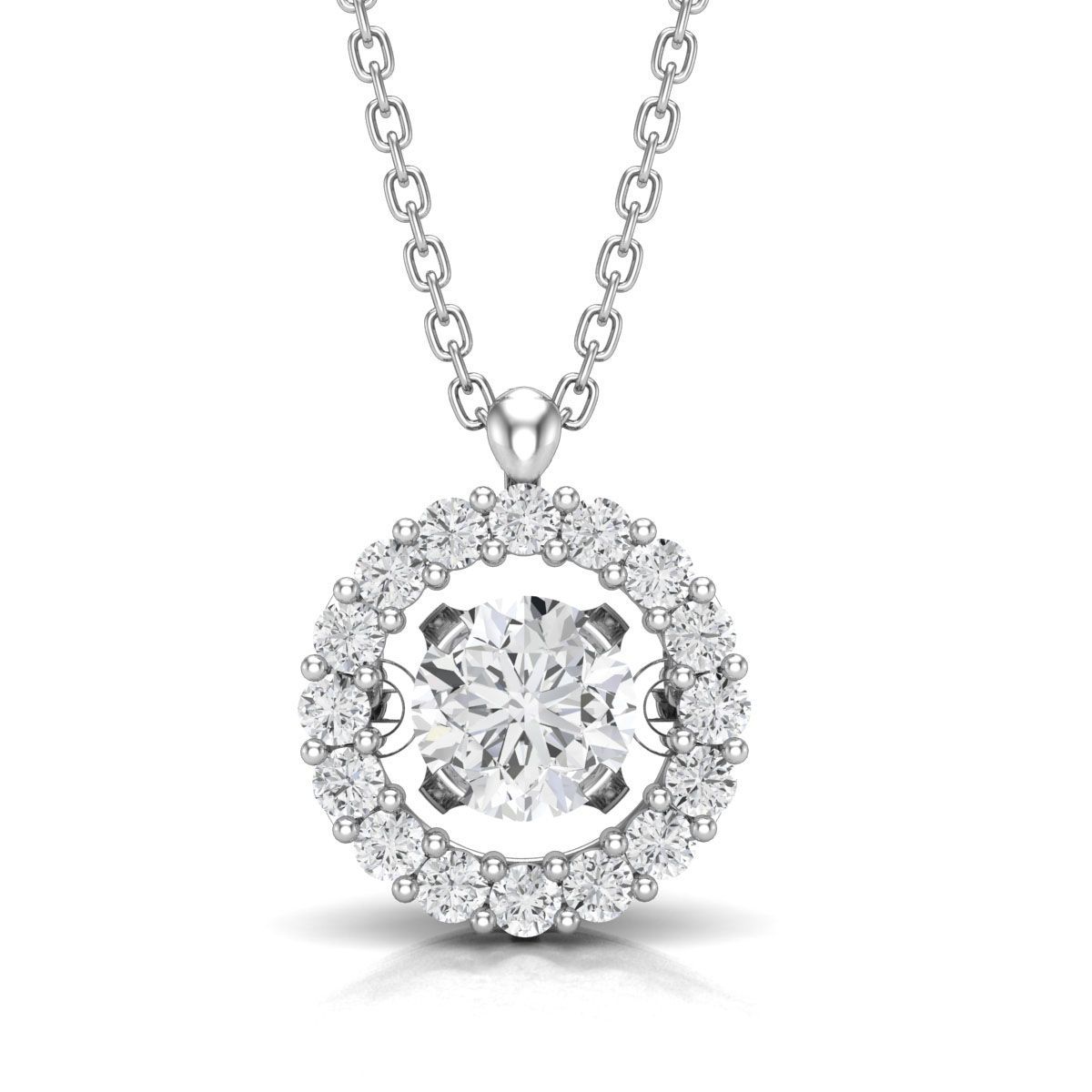 Mặt dây Dancing Stone Vàng K14WG đính CZ Calista IEPD03103