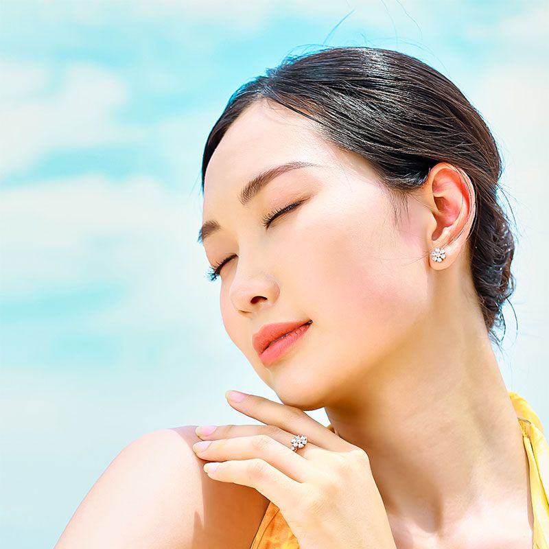 Bông tai Vàng K14WG đính CZ Calista 14W00CZB50409