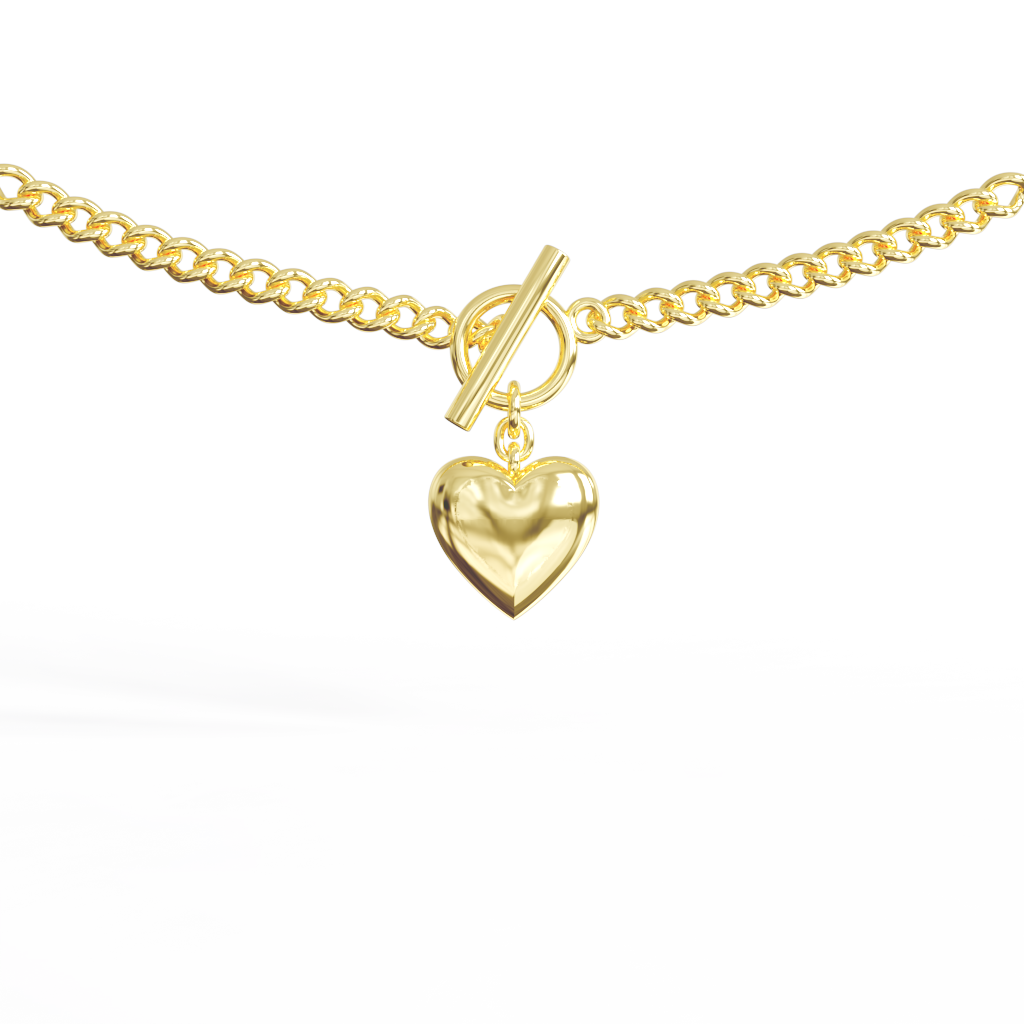 Chocker hình trái tim vàng K10 Calista NK23006
