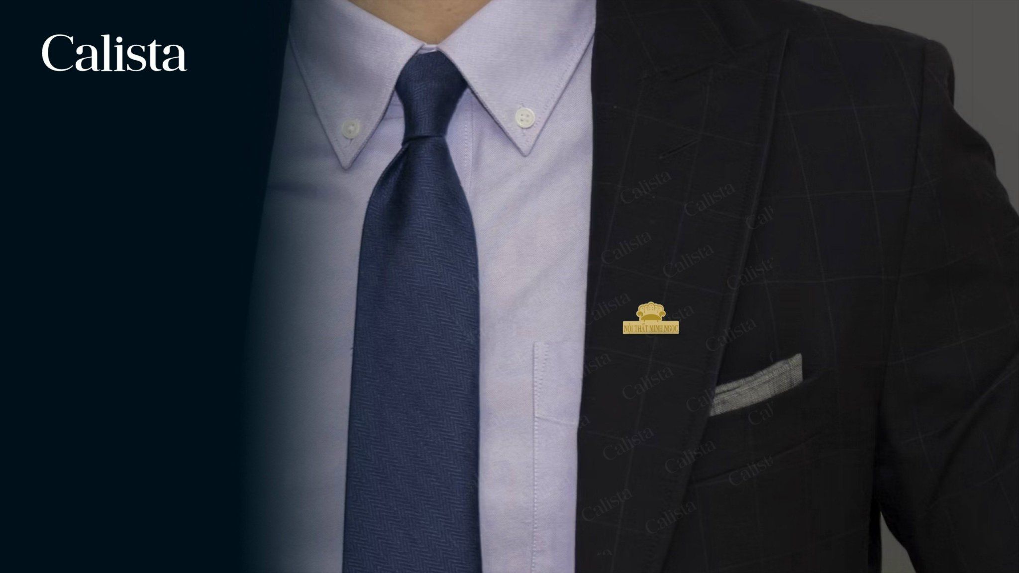 Pin/Huy hiệu cài áo mạ vàng logo doanh nghiệp Nội Thất Minh Ngọc