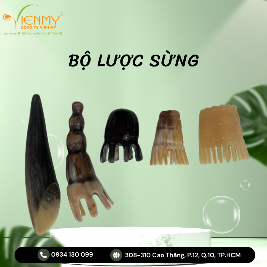 Bộ lược sừng massage đầu