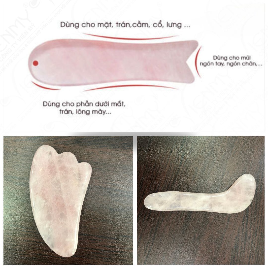 Bộ đá massage mặt thạch anh hồng