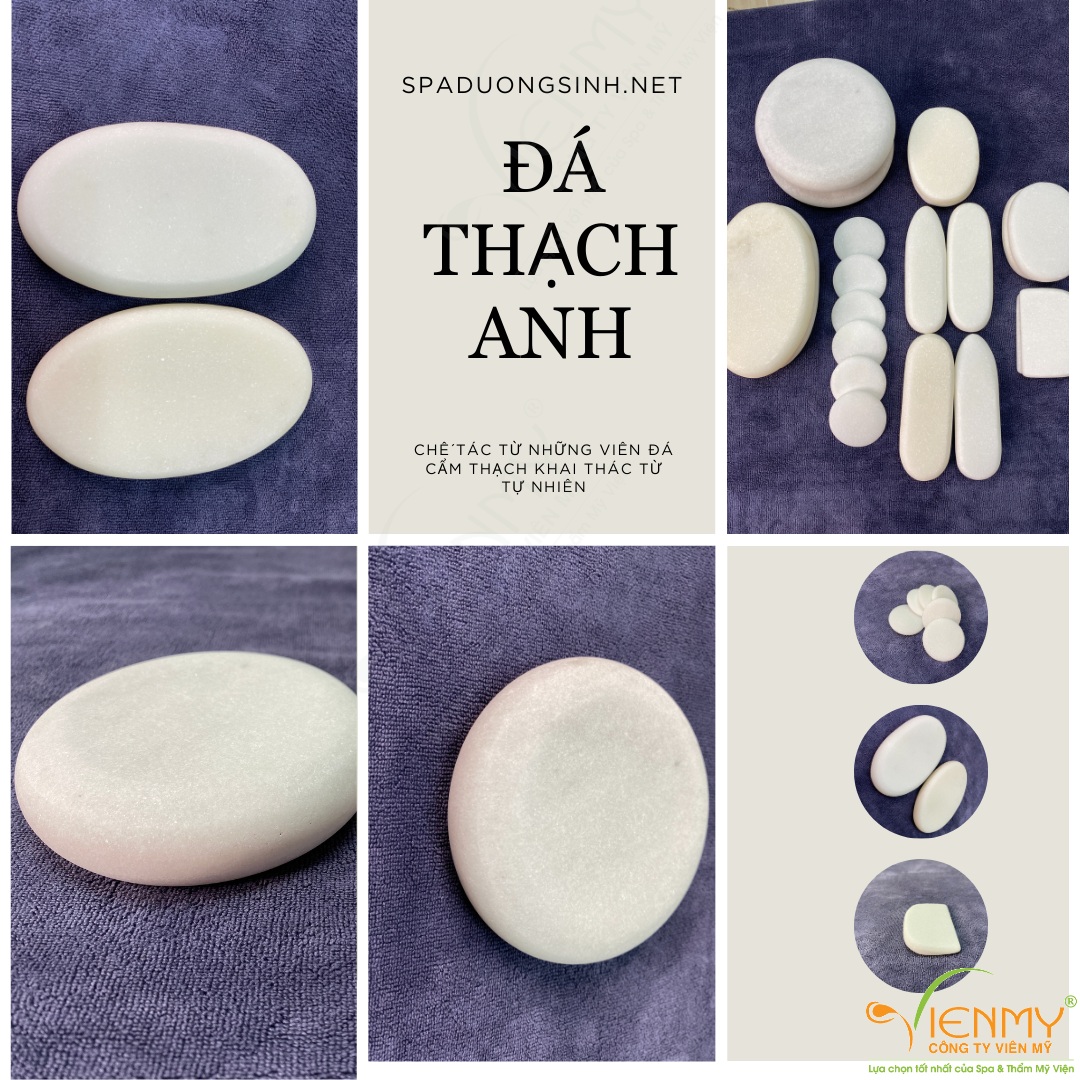 Bộ đá massage cẩm thạch trắng – 20 viên