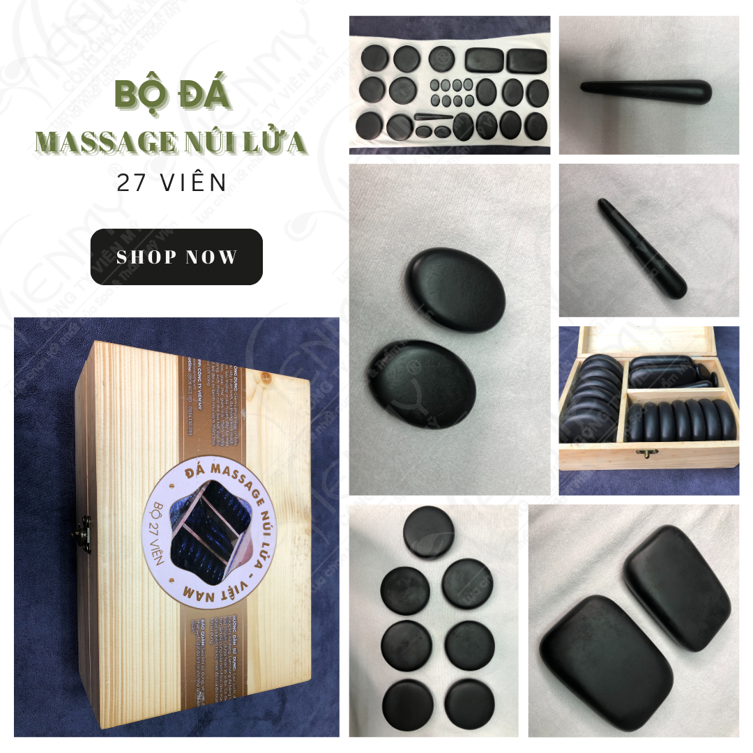 Bộ đá massage núi lửa 27 viên