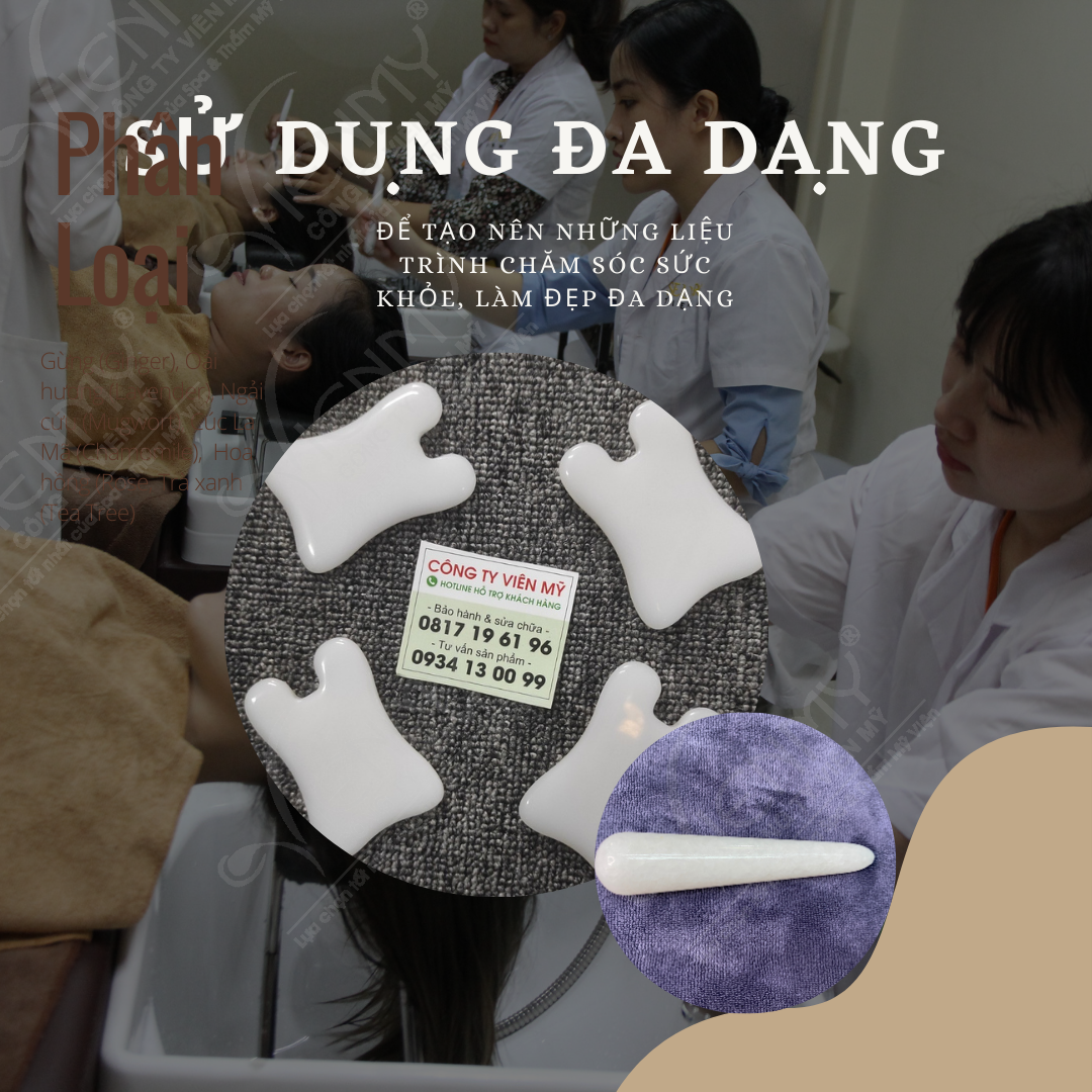 Bộ đá thạch anh trắng massage mặt