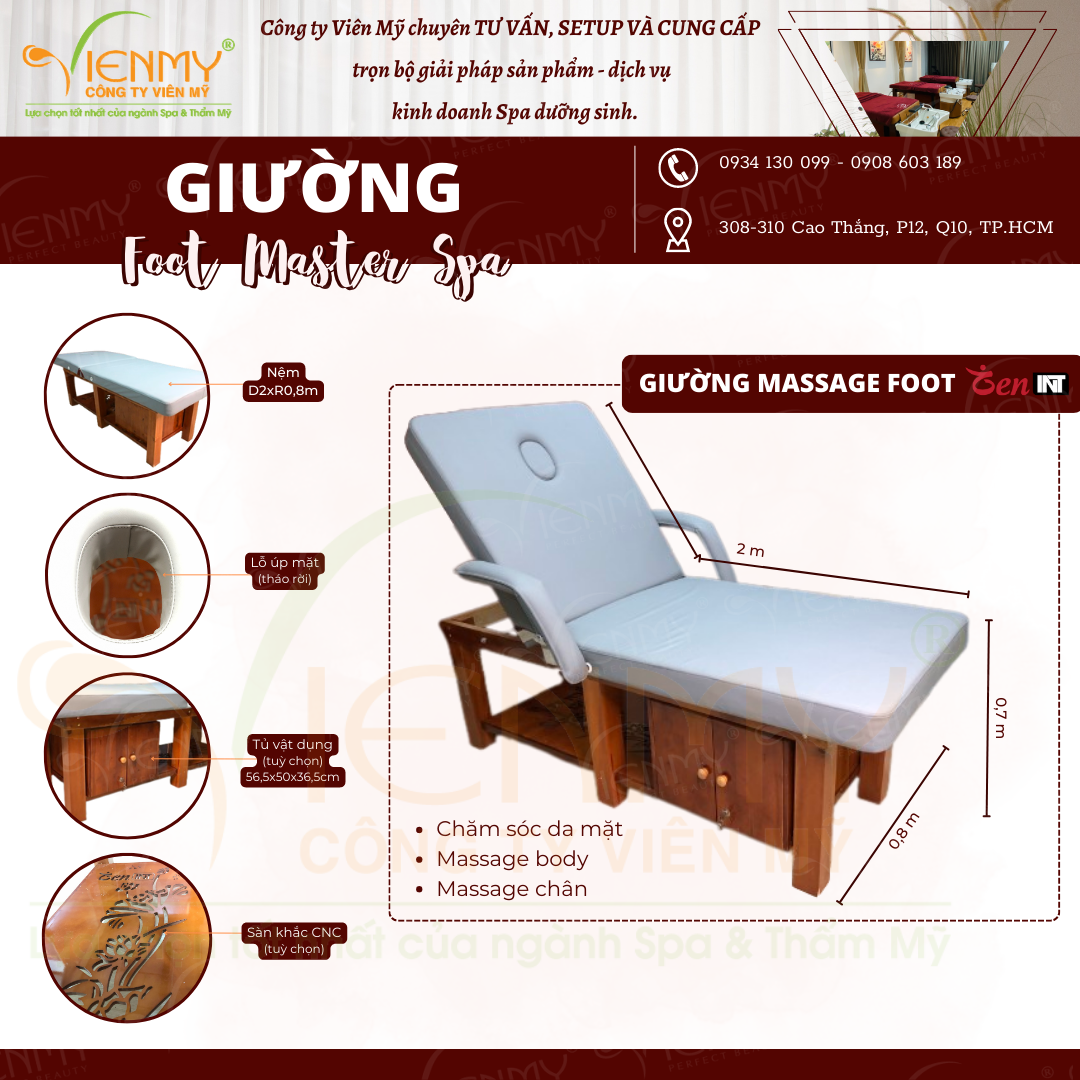 Giường massage chân Foot Master Spa