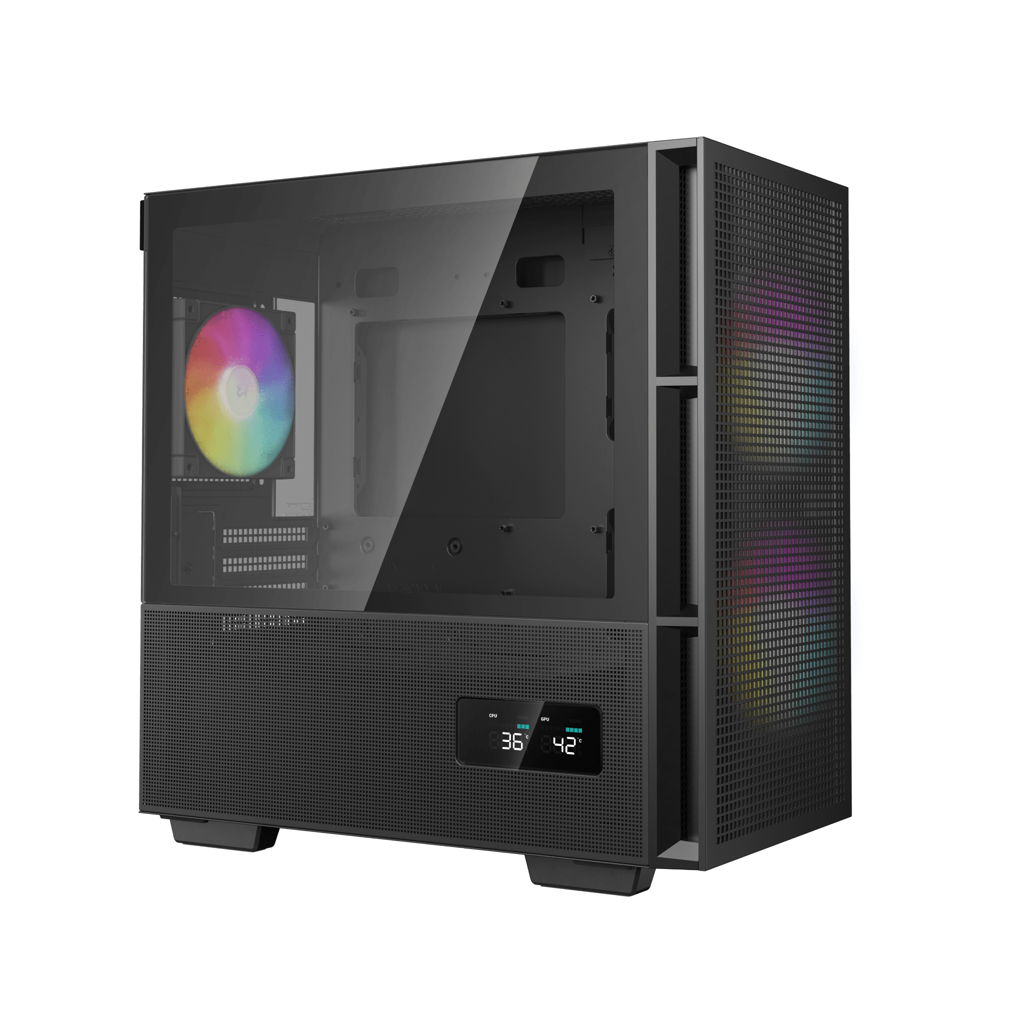 Thùng máy Case Deepcool CH360 Digital - Đen | Kèm sẵn 3 fan ARGB