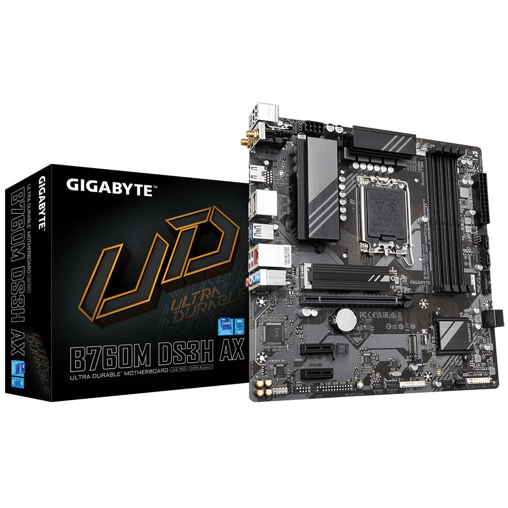 Mainboard Gigabyte B760M DS3H AX (rev. 1.x) | Intel B760, Socket 1700, Micro ATX, 4 khe DDR5