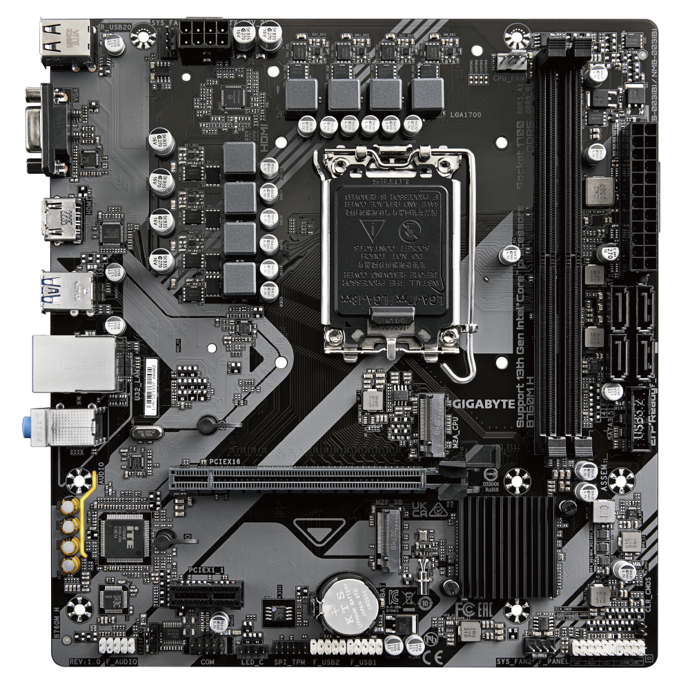 Mainboard Gigabyte B760M H (rev. 1.0) Ultra Durable | Intel B760, Socket 1700, Micro ATX, 2 khe DDR5