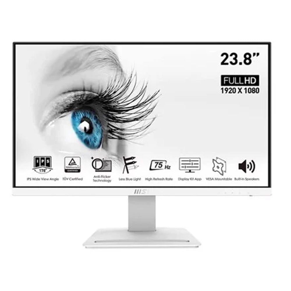 Màn Hình MSI Pro MP243W (23.8 inch/FHD/IPS/75Hz/5Ms/250nits/HDMI+DP/Phẳng/Trắng)