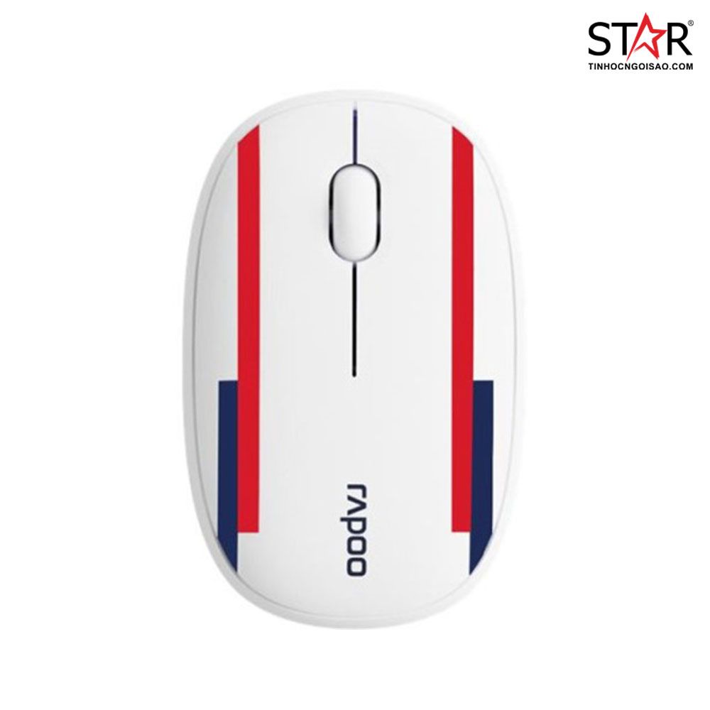 Chuột Rapoo M650 Silent (White Red Blue) England