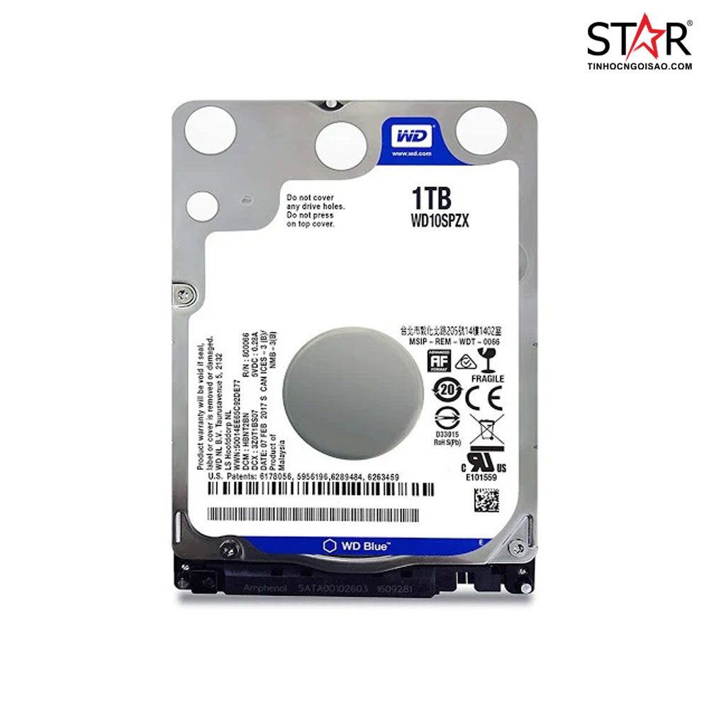 Ổ cứng HDD 1TB Western Digital Blue 2.5 inch SATA 3 (WD10SPZX)