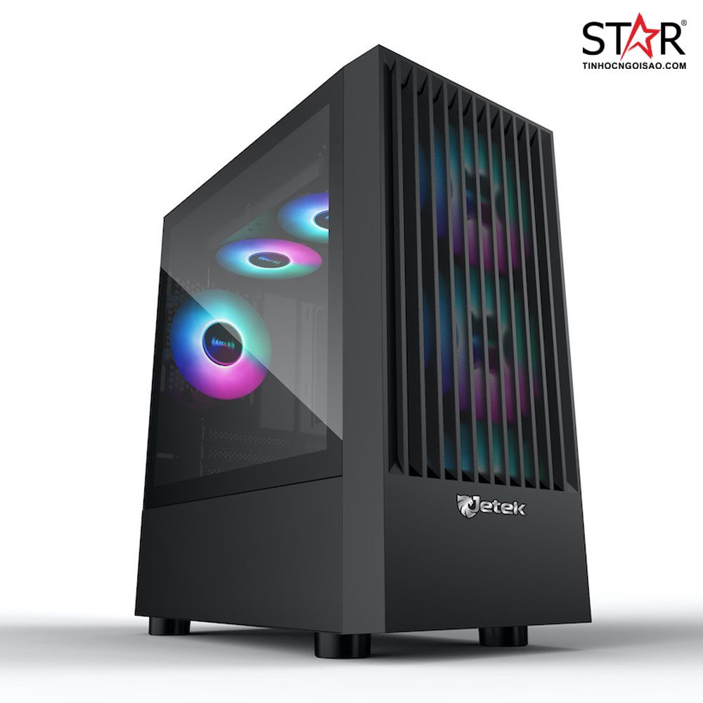 Thùng máy Case Jetek Game – X1 Tặng 3 Fan RGB (Đen)