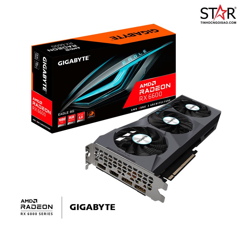 Card màn hình VGA GIGABYTE Radeon RX 6600 EAGLE 8G (GV-R66EAGLE-8GD)