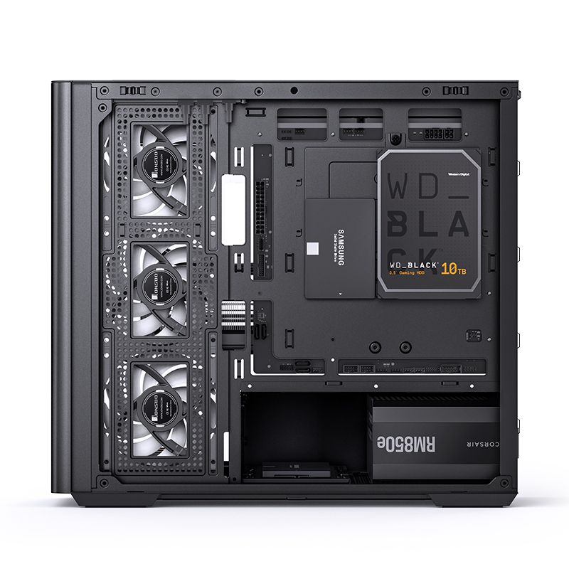 Thùng máy Case Jonsbo D300 - Black | Micro-ATX, kính cong