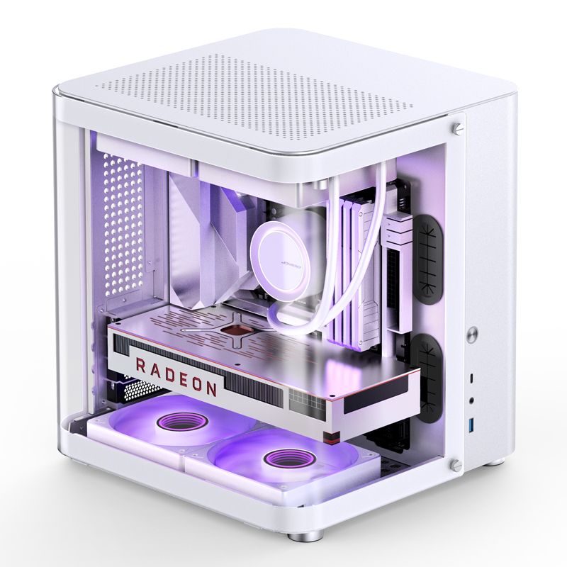 Thùng máy Case Jonsbo TK-1 2.0 - Trắng bạc | Micro-ATX