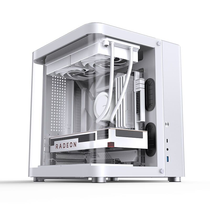 Thùng máy Case Jonsbo TK-1 2.0 - Trắng bạc | Micro-ATX