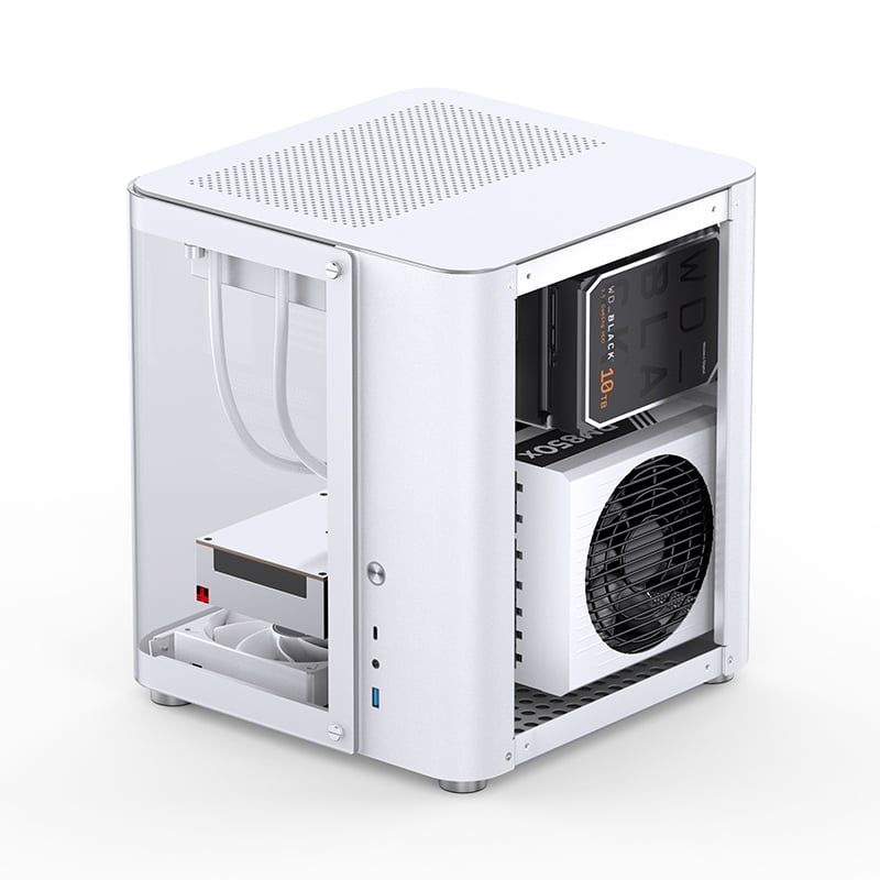 Thùng máy Case Jonsbo TK-1 2.0 - Trắng bạc | Micro-ATX