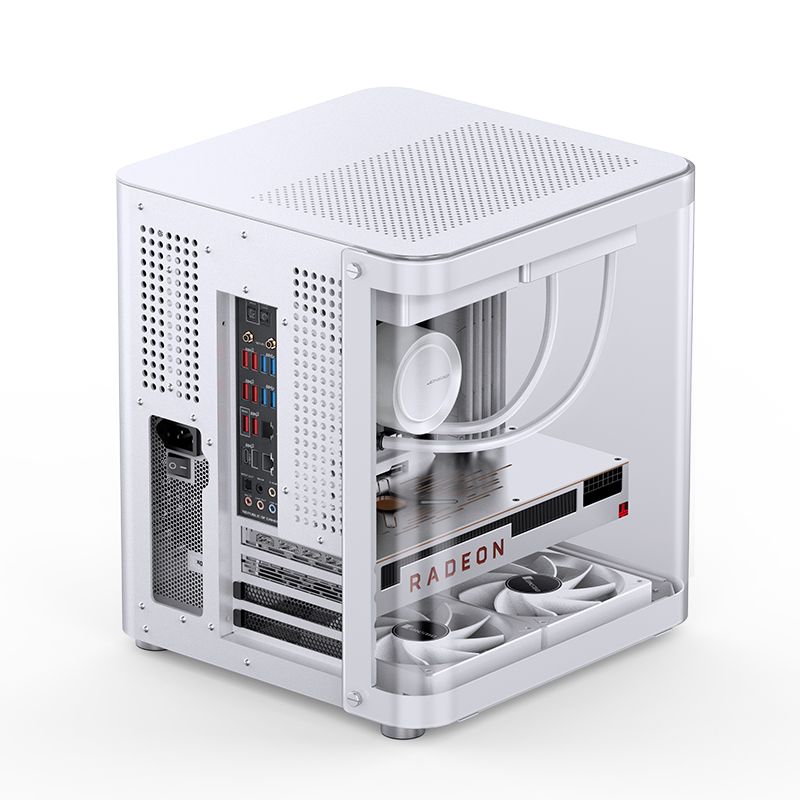 Thùng máy Case Jonsbo TK-1 2.0 - Trắng bạc | Micro-ATX