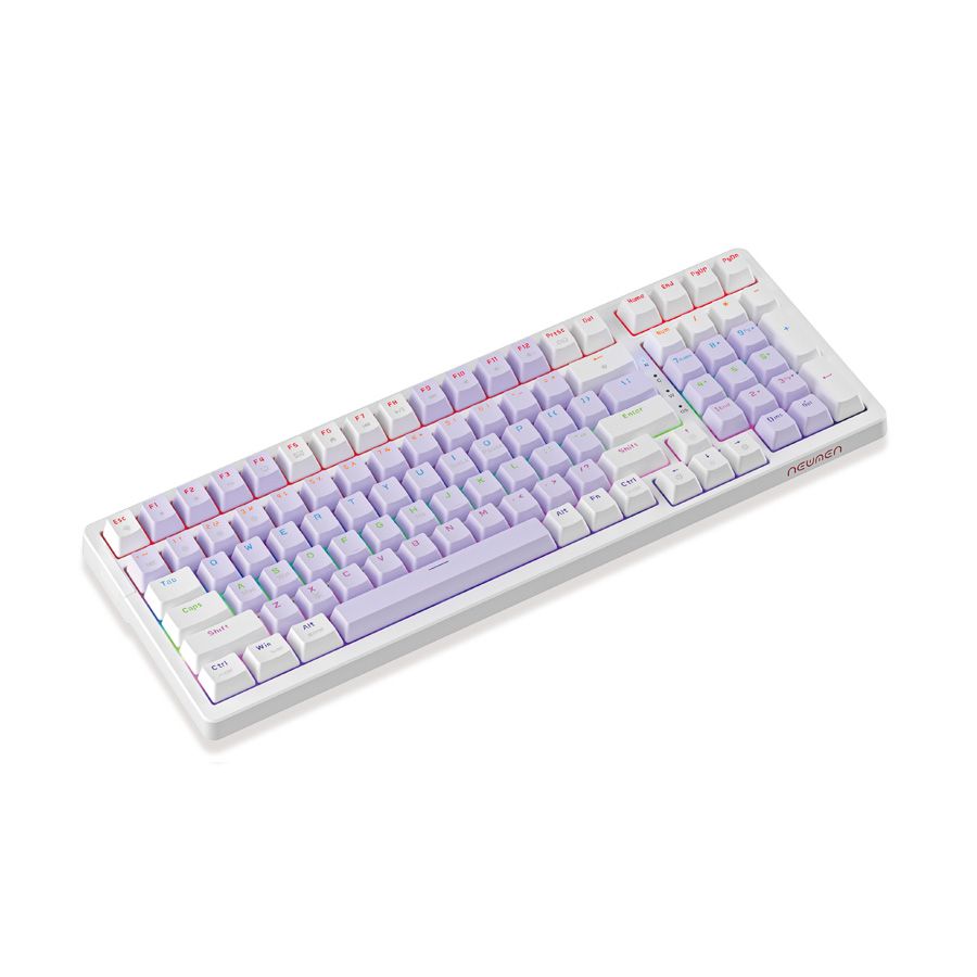 Bàn phím cơ Gaming Newmen GM328 - Purple White | Red Switch