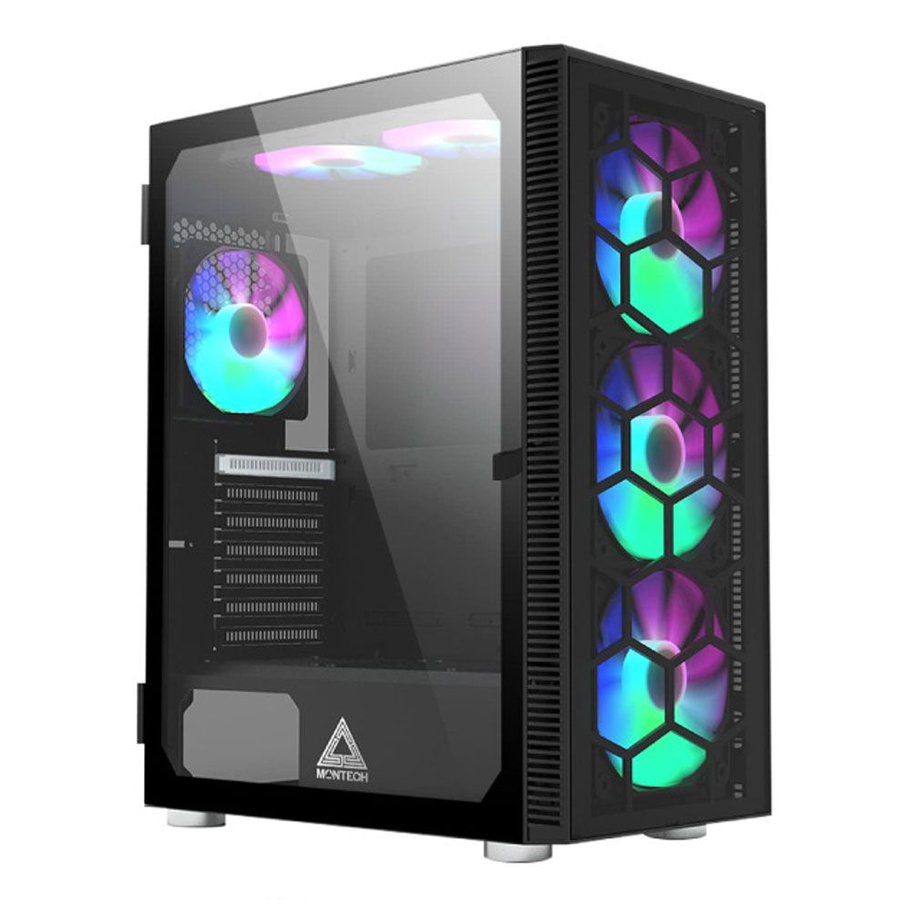 Thùng máy Case Montech X3 Mesh | Đen, Kèm sẵn 6 Fan RGB