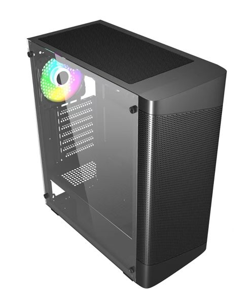 Thùng máy Case MAGIC GM-02 | ATX, Sẵn 3 Fan RGB, Trắng - Đen